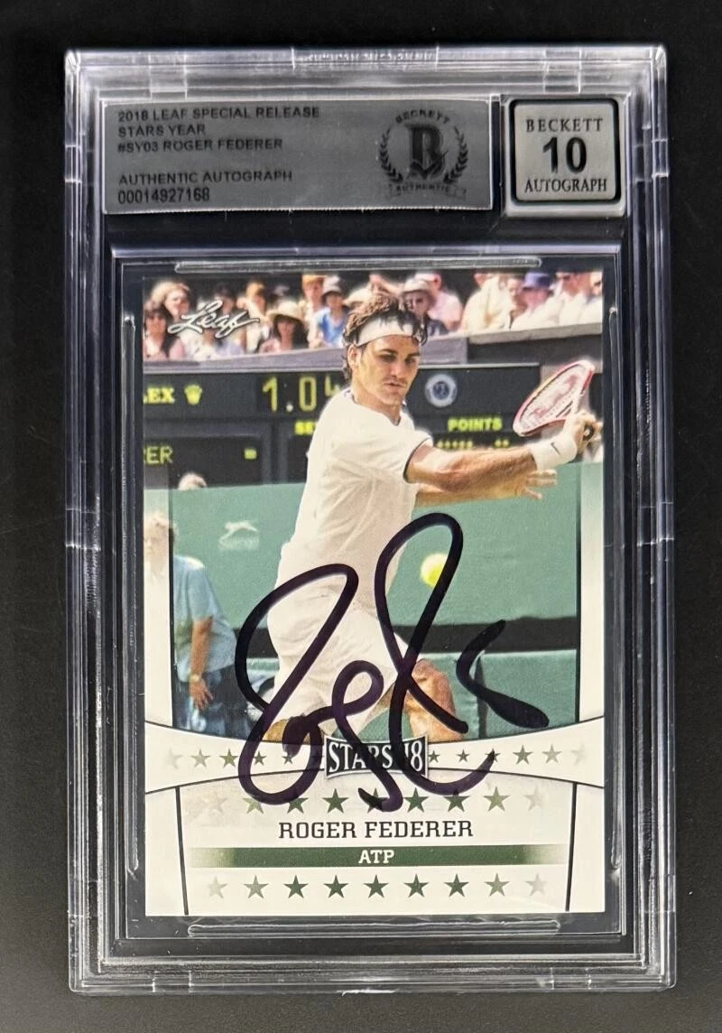 Roger Federer Signed Autograph Beckett COA Slab Stars 2018 Special Trading Card