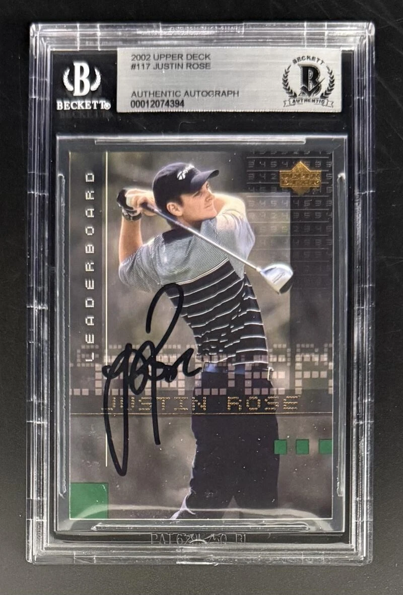 Justin Rose Signed Autograph Beckett COA Slab Upper Deck 2002 Trading Card