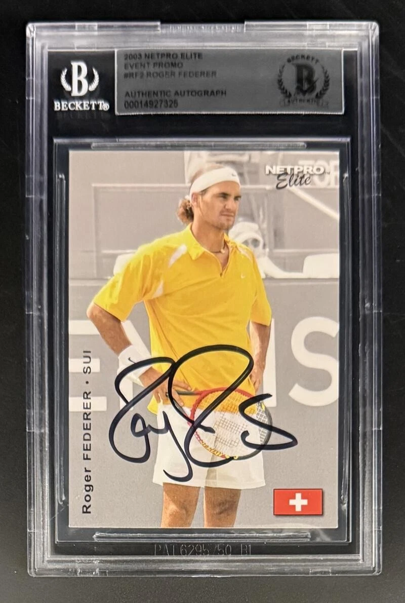 Roger Federer Signed Autograph Beckett COA Slab 2003 Netpro Elite Trading Card B