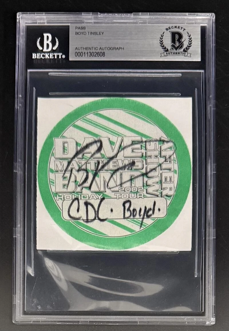 Boyd Tinsley Signed Autograph Beckett COA Slab 2002 Holiday Pass Dave Matthews
