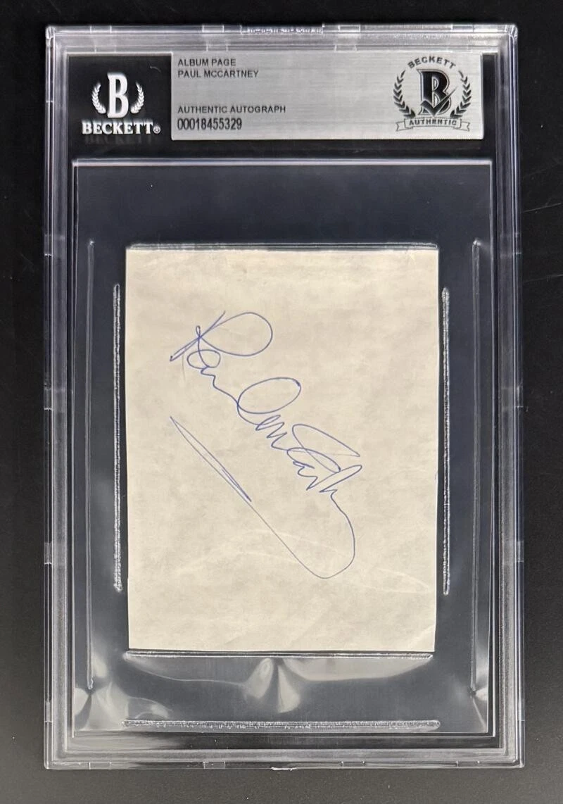 Paul McCartney Beatles Signed Autograph Beckett COA Slab Rare Cut Signature Note