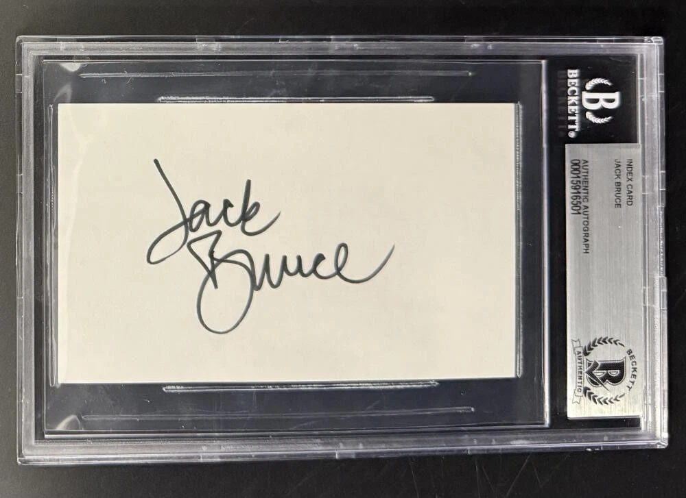 Jack Bruce Cream Rare Signed Autograph Beckett COA Slab Cut Card Signature