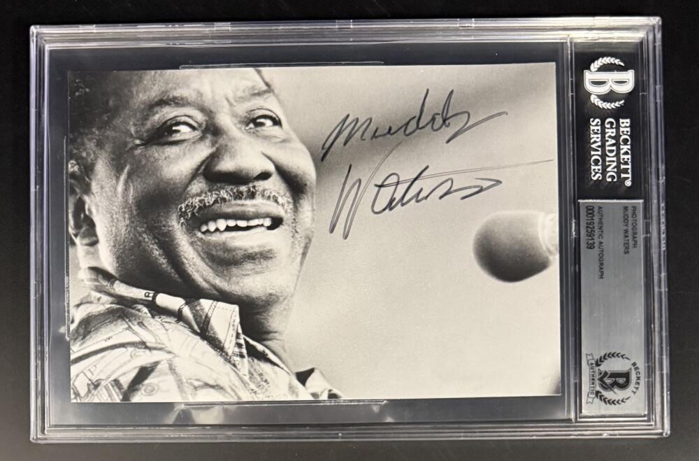 Muddy Waters Blues Legend Signed Autograph Beckett COA Slabbed Rare Photo Print
