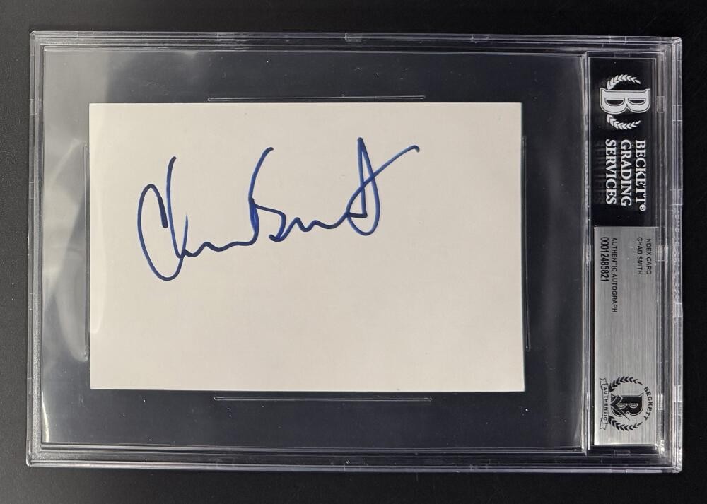 Chad Smith Red Hot Chili Peppers Signed Autograph Beckett COA Slab Cut Card