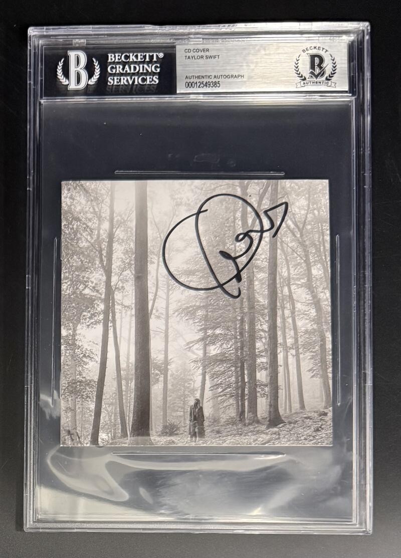 Taylor Swift Signed Autograph Beckett BAS COA Slabbed Folklore CD Booklet