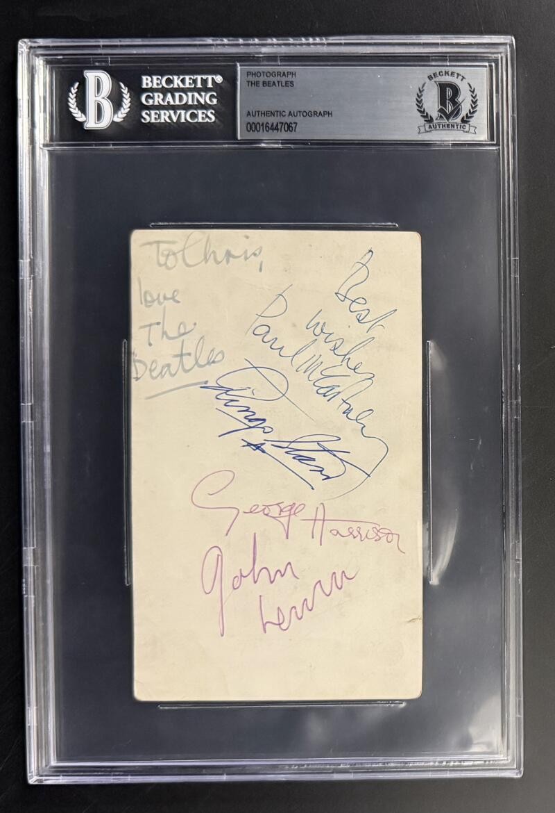 The Beatles Signed Autograph Slabbed Photo - Paul McCartney John Lennon Ringo +1