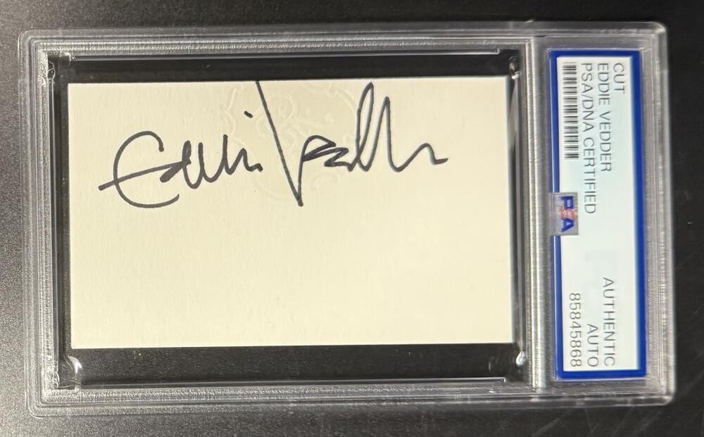 Eddie Vedder Signed Autograph PSA/DNA COA Slabbed Rare Pearl Jam Cut Note Card