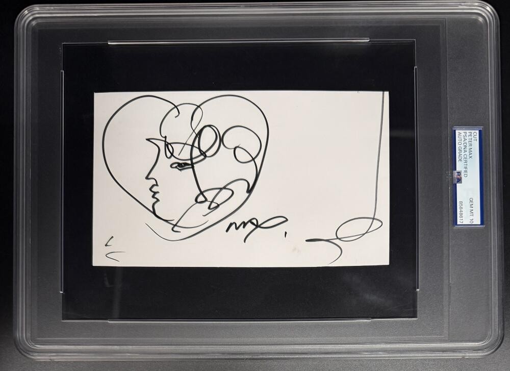 Peter Max Signed Autograph PSA/DNA Slabbed Original Art Sketch - GEM MINT 10
