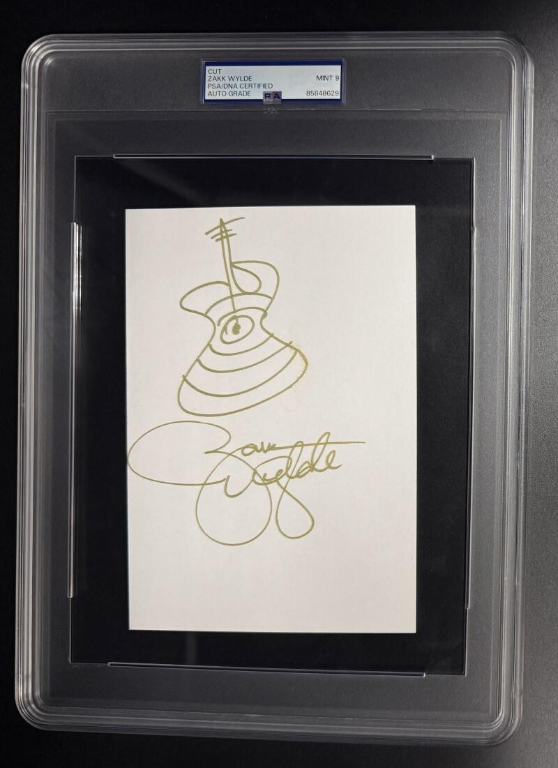 Zakk Wylde Black Label Society Signed PSA/DNA Slabbed Guitar Sketch MINT 9 AUTO