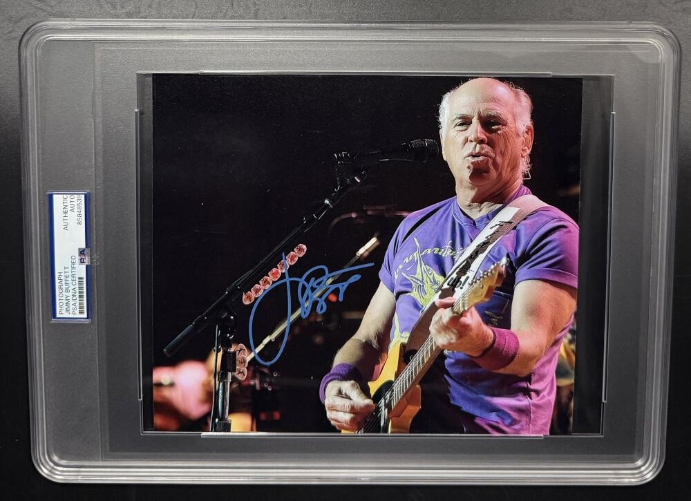 Jimmy Buffett Signed Autograph PSA/DNA Slabbed Photo - Margaritaville w/ Guitar