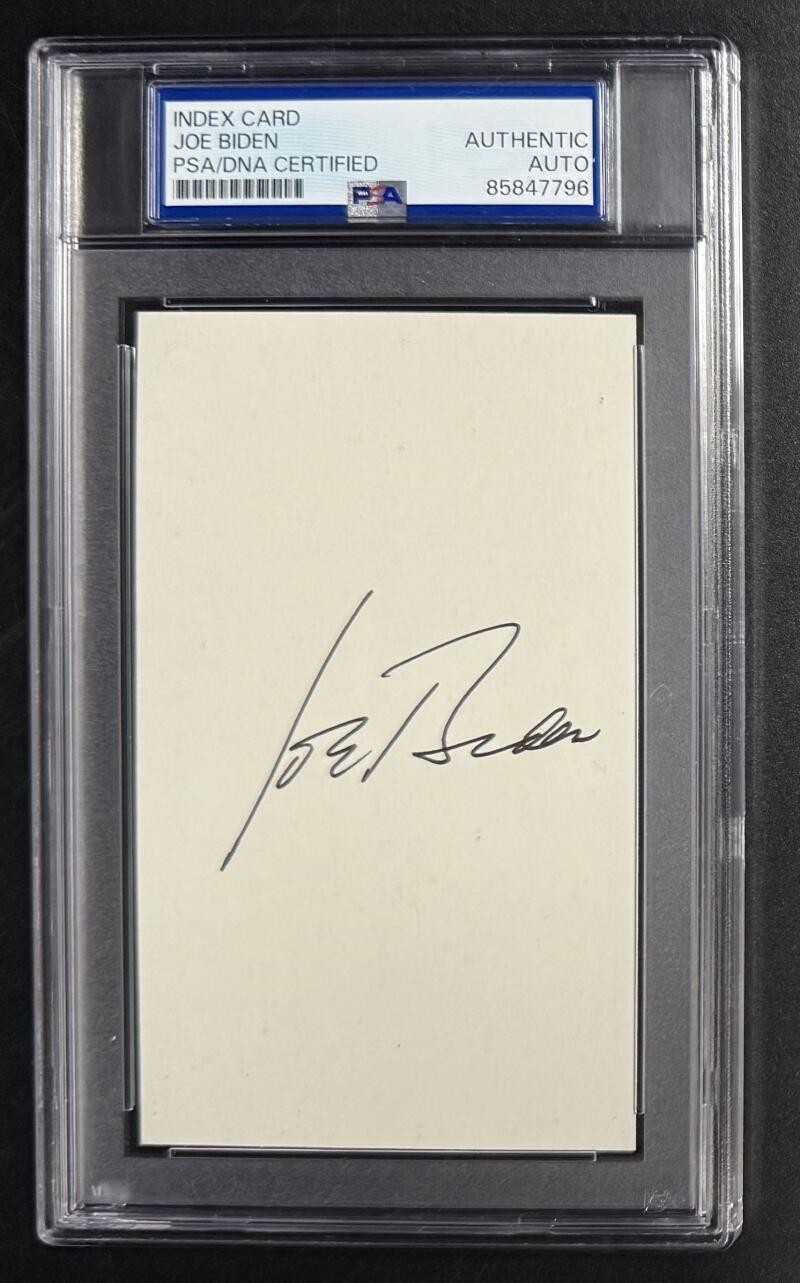 President Joe Biden Signed Autograph PSA/DNA Slabbed Encapsulated 3x5 Index Card