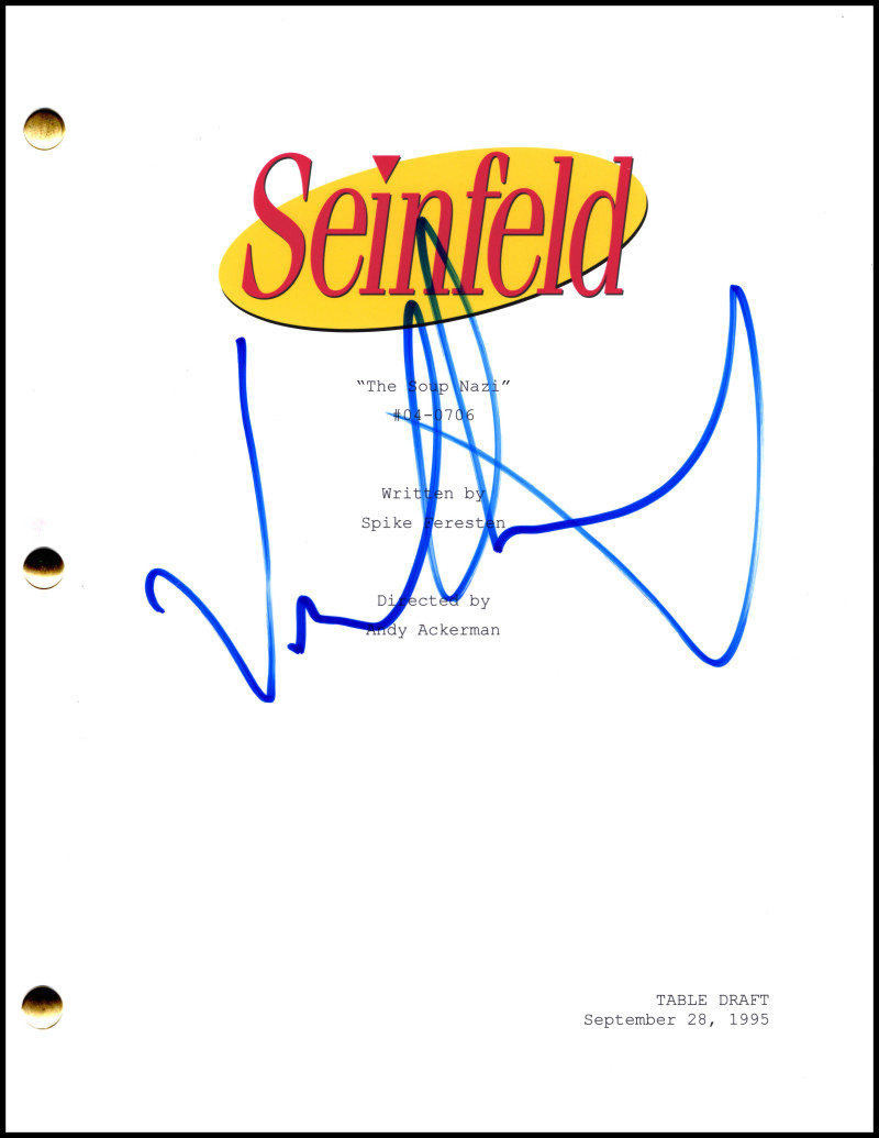 Jason Alexander Signed Autograph Seinfeld Soup Nazi Script - George Costanza
