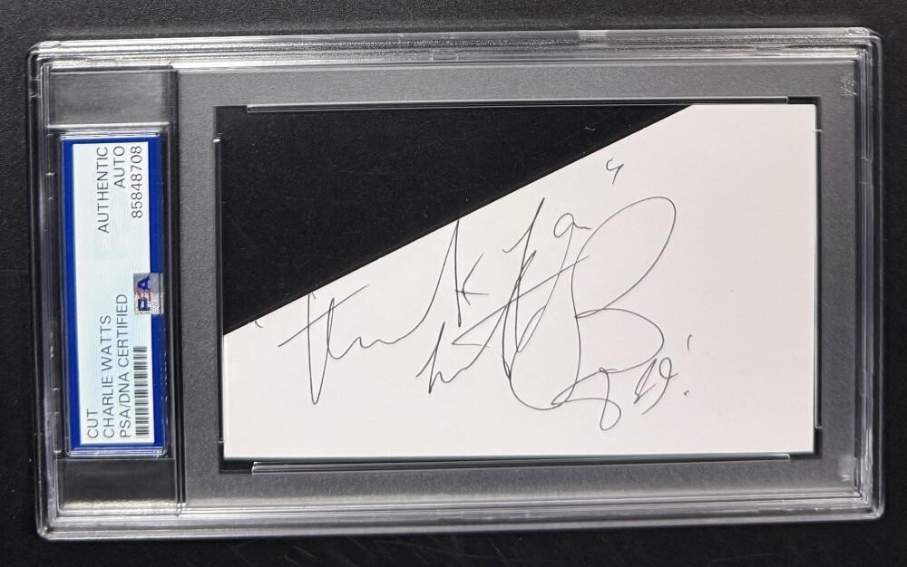 Charlie Watts Signed Autograph PSA/DNA Slab Encapsulated Rolling Stones Card COA