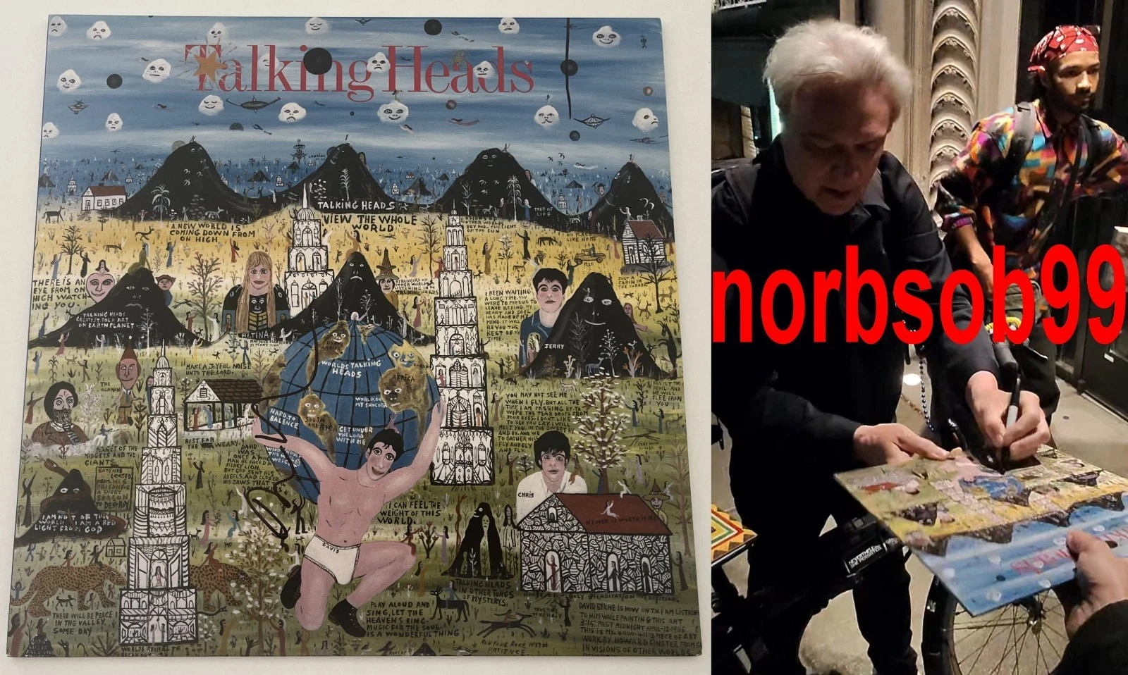 DAVID BYRNE SIGNED TALKING HEADS LITTLE CREATURES VINYL wEXACT PROOF BECKETT COA
