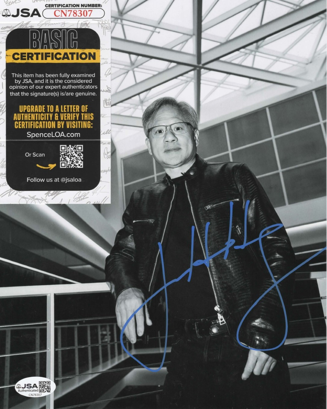 Jensen Huang Signed 8x10 Photo w/ JSA COA #CN78307 Nvidia Founder & CEO