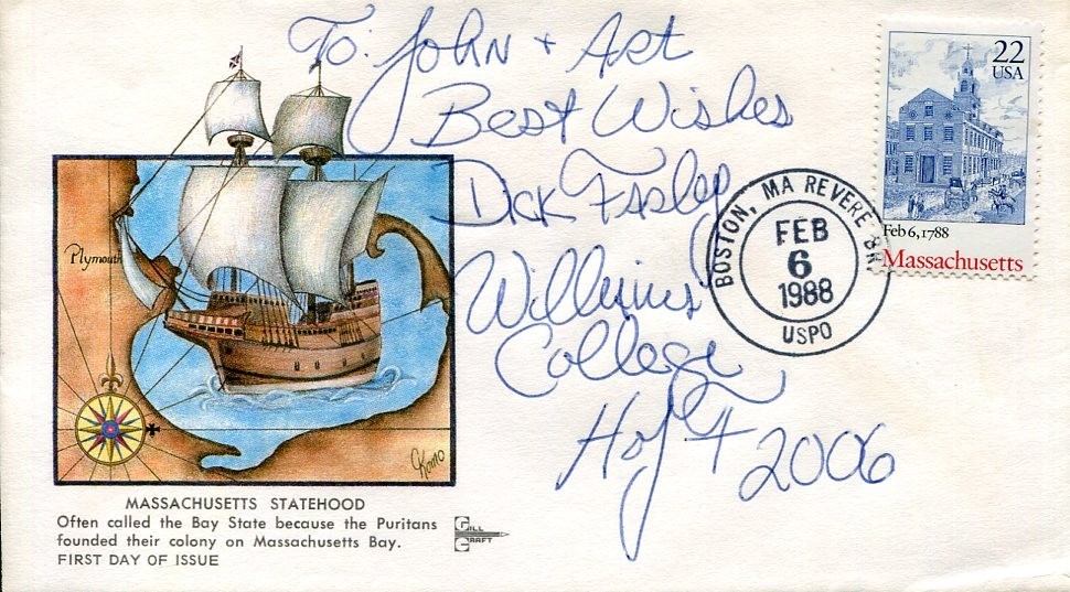 Dick Farley Williams College HOF 	San Diego Chargers Signed Autograph FDC JSA