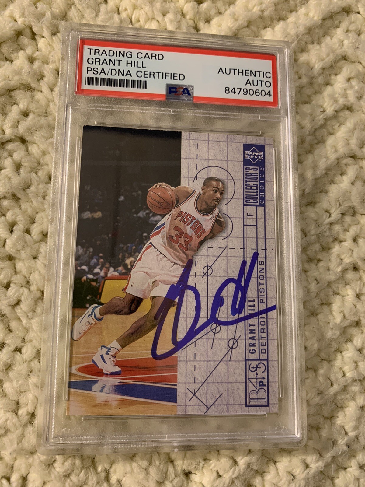 Grant Hill Signed 1994-95 UD Collectors Choice Card #379 PSA /DNA COA RC Rookie