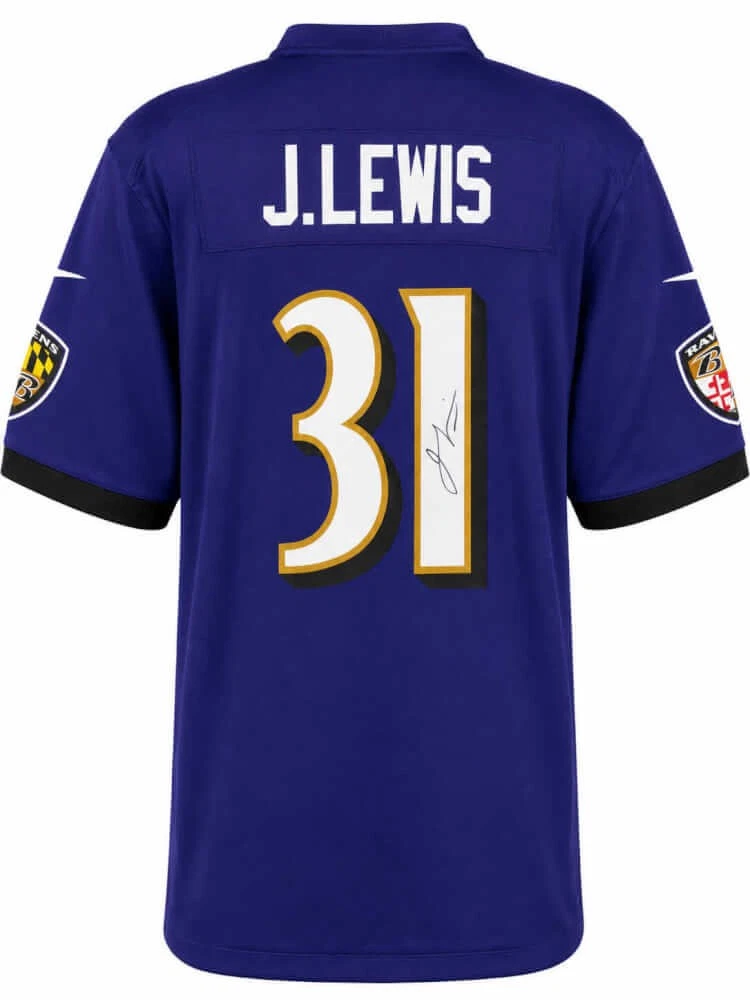 Jamal Lewis Signed Baltimore Ravens Purple Nike Replica Football Jersey (SS COA)