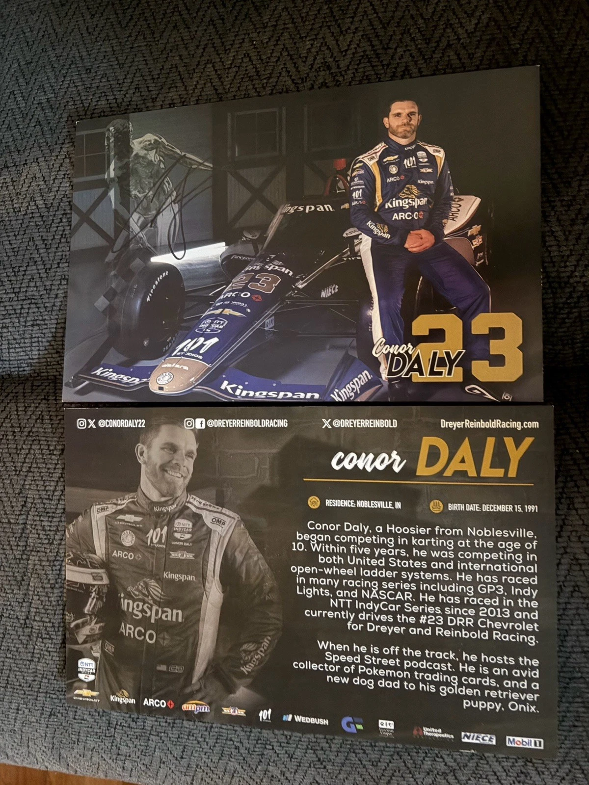 Conor Daly 2026 Indy 500 Signed Car Promo Hero Card Indianapolis Only Version