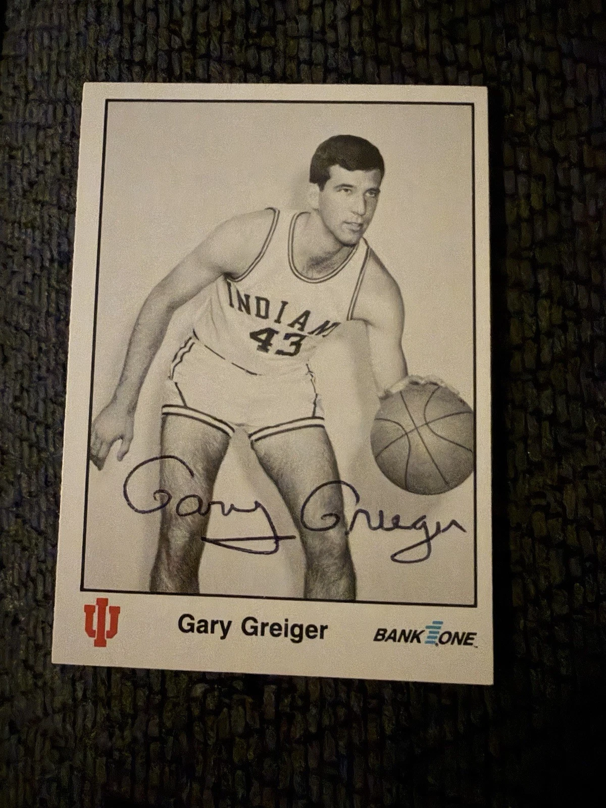 Gary Greiger Signed Trading Card Autographed Indiana Hoosiers IU Bank One 1