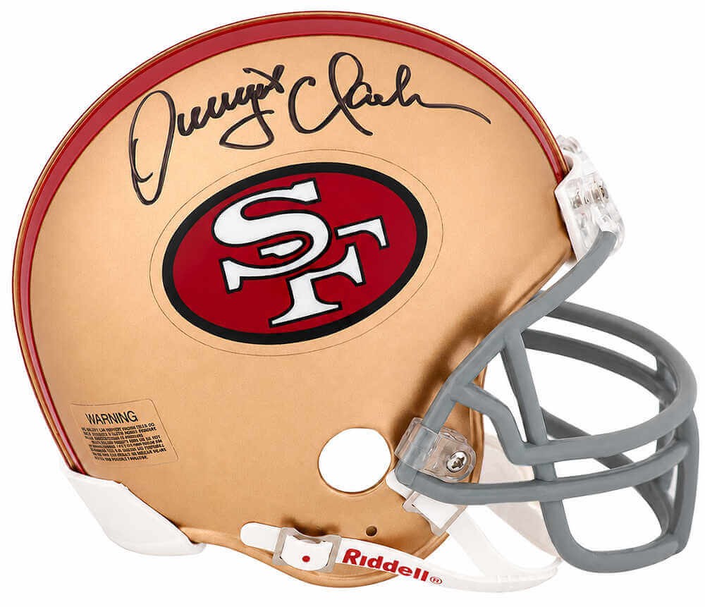 Dwight Clark Signed 49ers Throwback Riddell (VSR4) Mini Helmet - (SCHWARTZ COA)