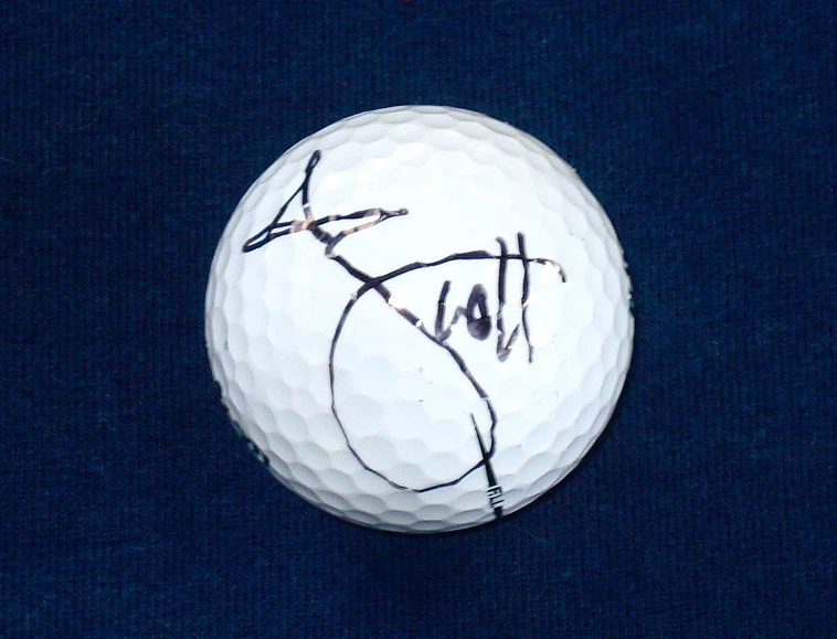 ADAM SCOTT AUTOGRAPHED GOLF BALL (PGA) W/ PROOF!