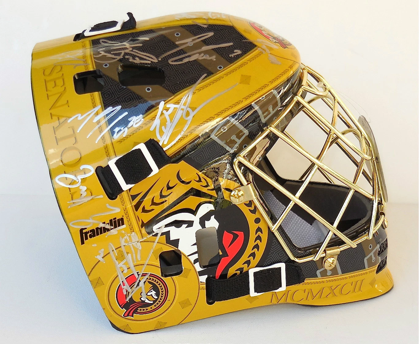 2013/14 OTTAWA SENATORS TEAM SIGNED GOALIE MASK (W/ PROOF!)