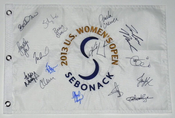 2013 US WOMAN OPEN AUTOGRAPHED GOLF FLAG - Michelle Wie, Inbee Park, Stacy Lewis