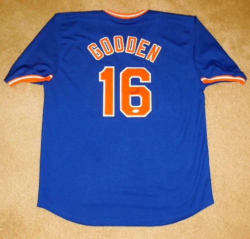 DWIGHT GOODEN AUTOGRAPHED CUSTOM JERSEY (METS) W/ PROOF! - JSA COA!