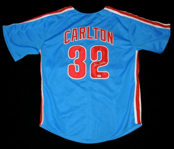 STEVE CARLTON AUTOGRAPHED JERSEY (PHILLIES) W/ PROOF - PSA/DNA!