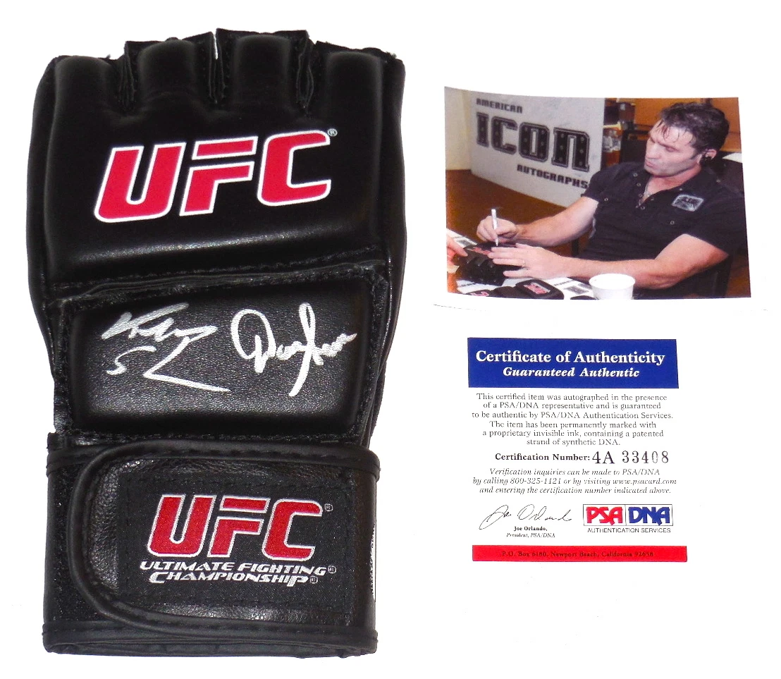 KEN SHAMROCK & DAN SEVERN AUTOGRAPHED UFC FIGHT GLOVE (PSA/DNA) + PROOF!