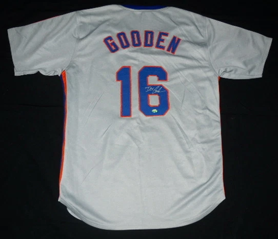 DWIGHT GOODEN AUTOGRAPHED CUSTOM JERSEY (METS) W/ PROOF! - GTSM COA!