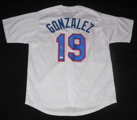 JUAN GONZALEZ AUTOGRAPHED JERSEY (TEXAS RANGERS) W/ PROOF - JSA COA!