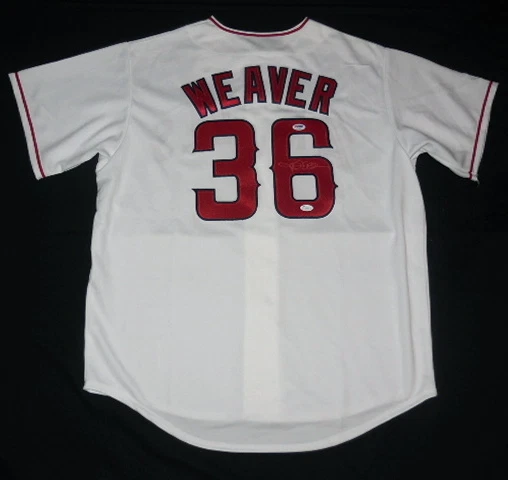 JERED WEAVER AUTOGRAPHED JERSEY (ANGELS) W/ PROOF - PSA/DNA & JSA COA!!
