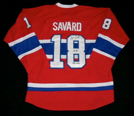 DENIS SAVARD AUTOGRAPHED CUSTOM JERSEY (CANADIENS) W/ PROOF - JSA COA!
