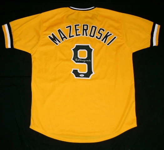 BILL MAZEROSKI AUTOGRAPHED JERSEY (PIRATES) W/ PROOF - PSA/DNA!