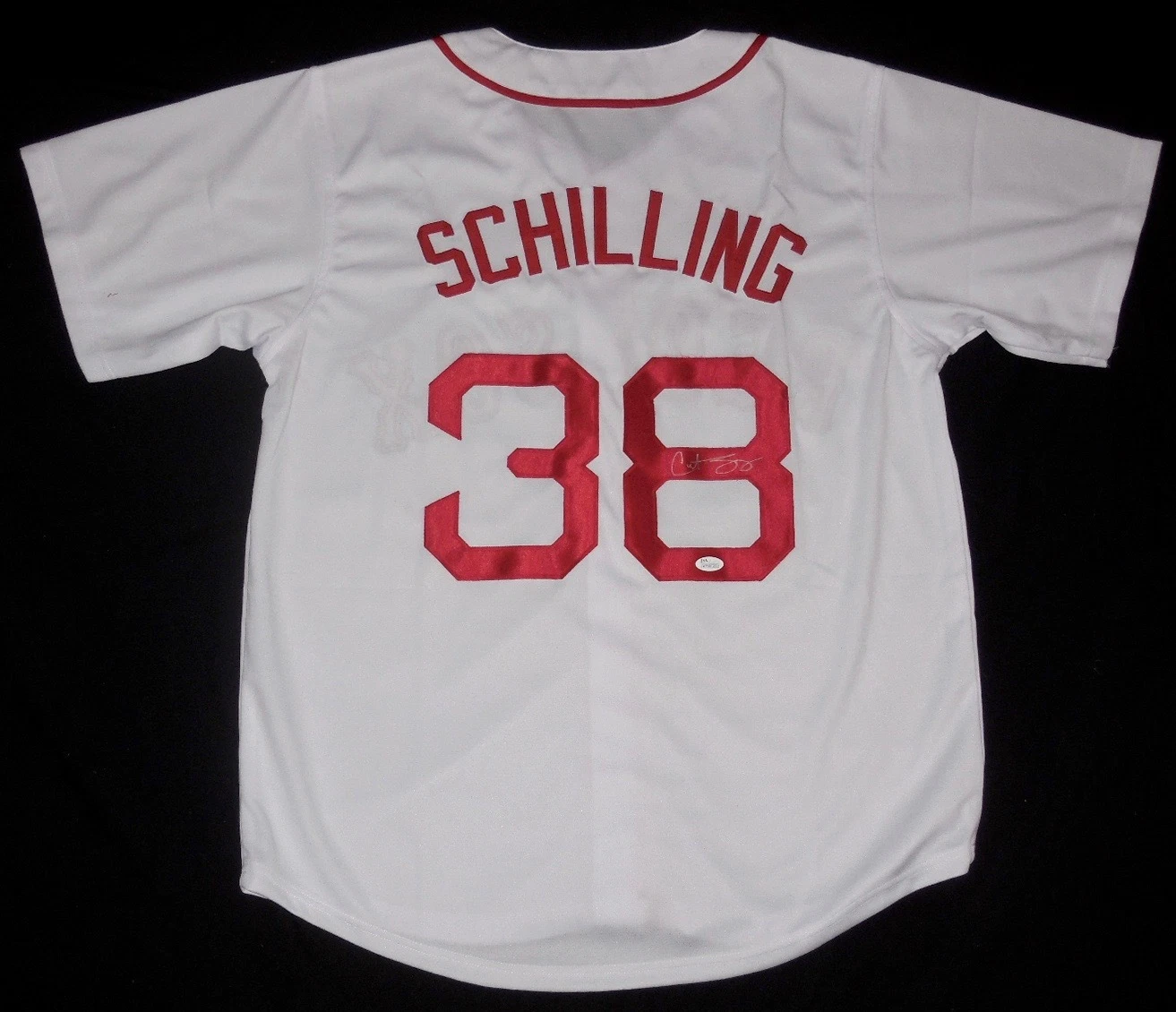 CURT SCHILLING AUTOGRAPHED JERSEY (RED SOX) W/ PROOF - JSA COA!