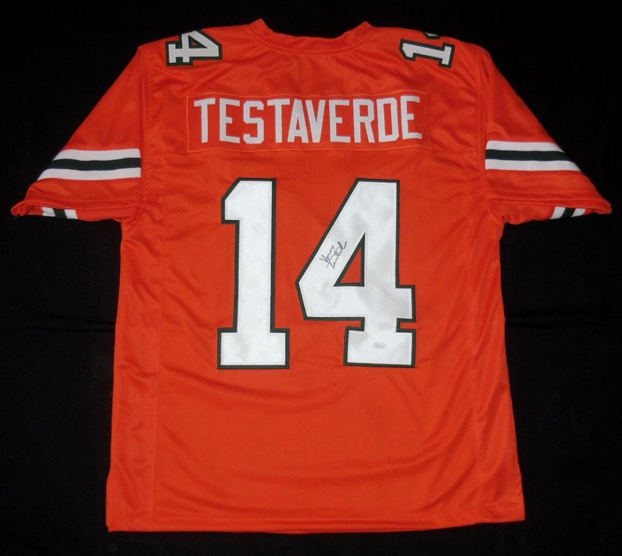 VINNY TESTAVERDE AUTOGRAPHED CUSTOM JERSEY (1986 HEISMAN) - JSA COA!