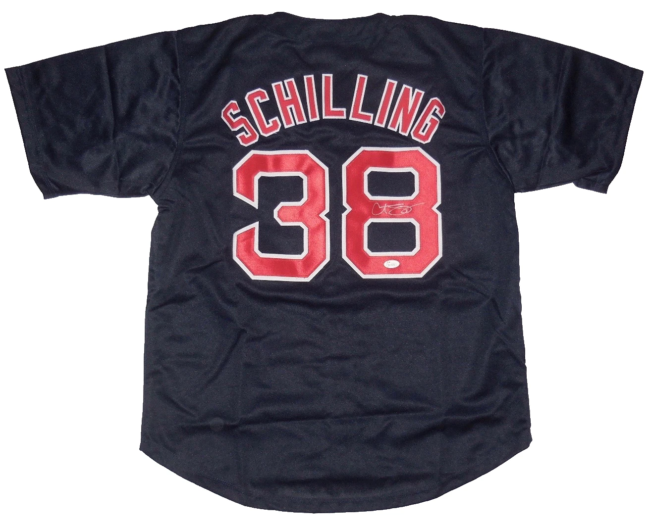 CURT SCHILLING AUTOGRAPHED CUSTOM JERSEY (BOSTON RED SOX) - JSA COA!