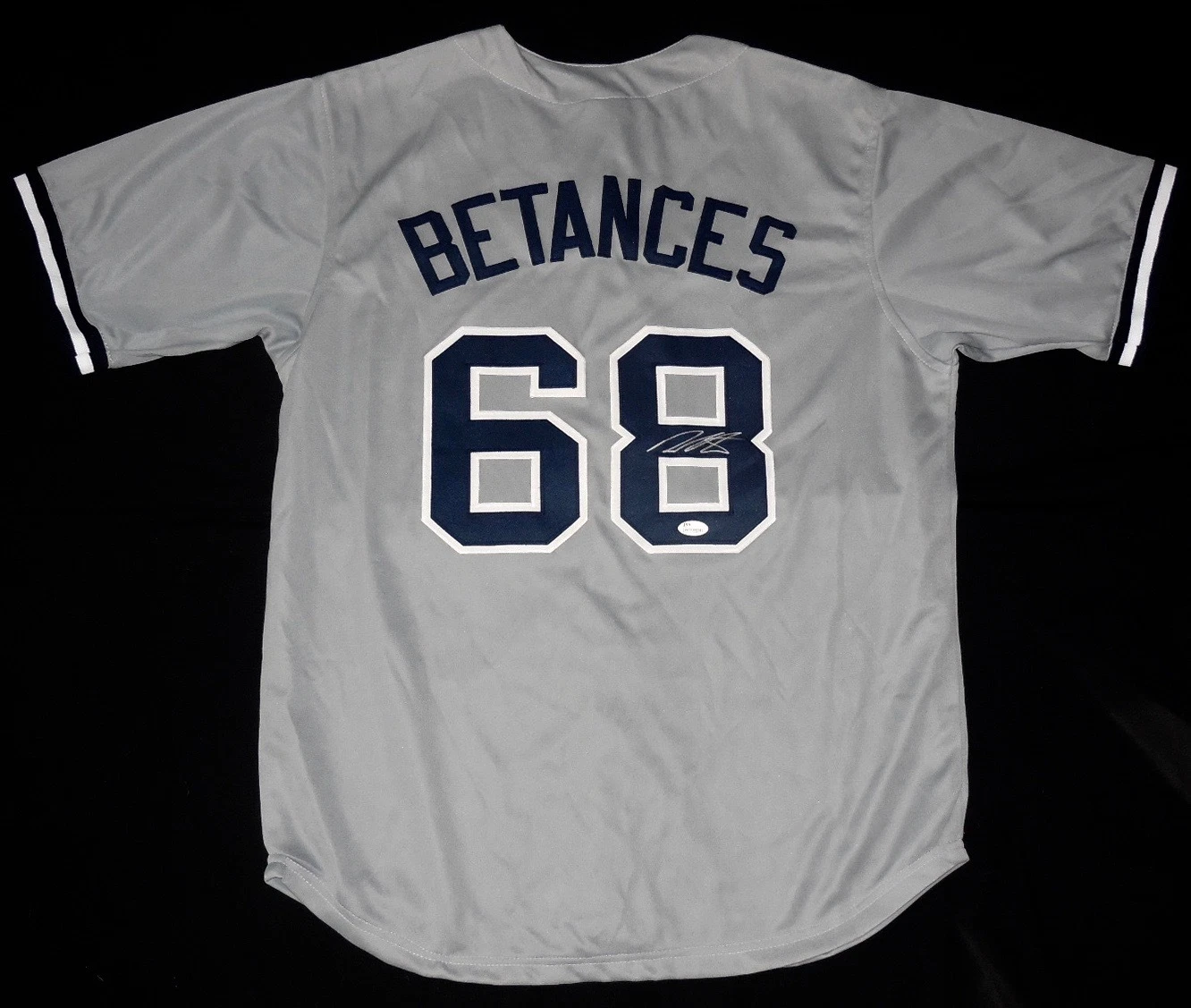 DELLIN BETANCES AUTOGRAPHED CUSTOM JERSEY (YANKEES) - JSA COA!