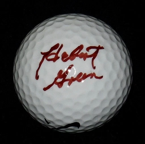 HUBERT GREEN AUTOGRAPHED HALL OF FAME LOGO GOLF BALL (PGA) W/ PROOF!