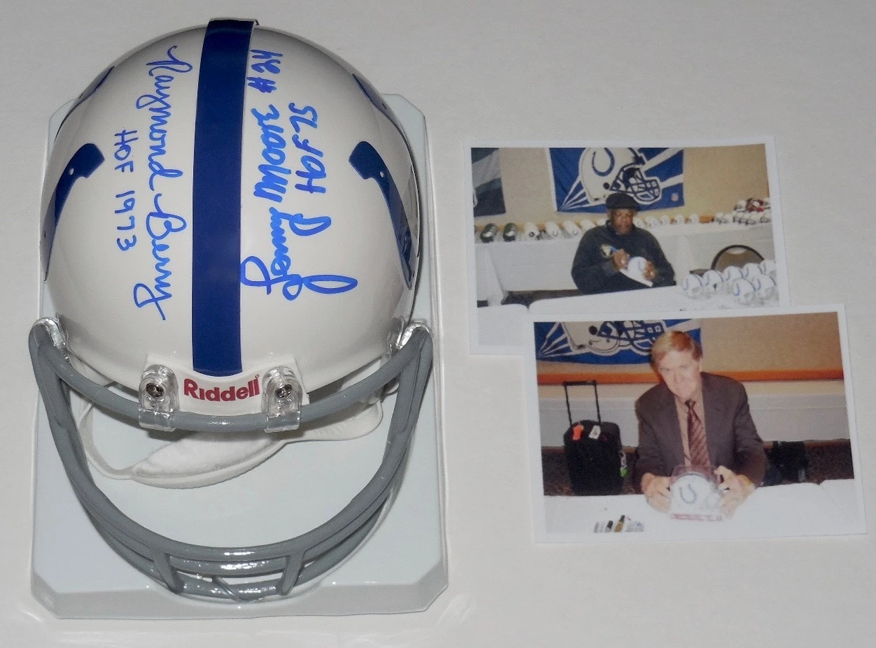 RAYMOND BERRY / LENNY MOORE AUTOGRAPHED MINI HELMET (COLTS) W/ PROOF!