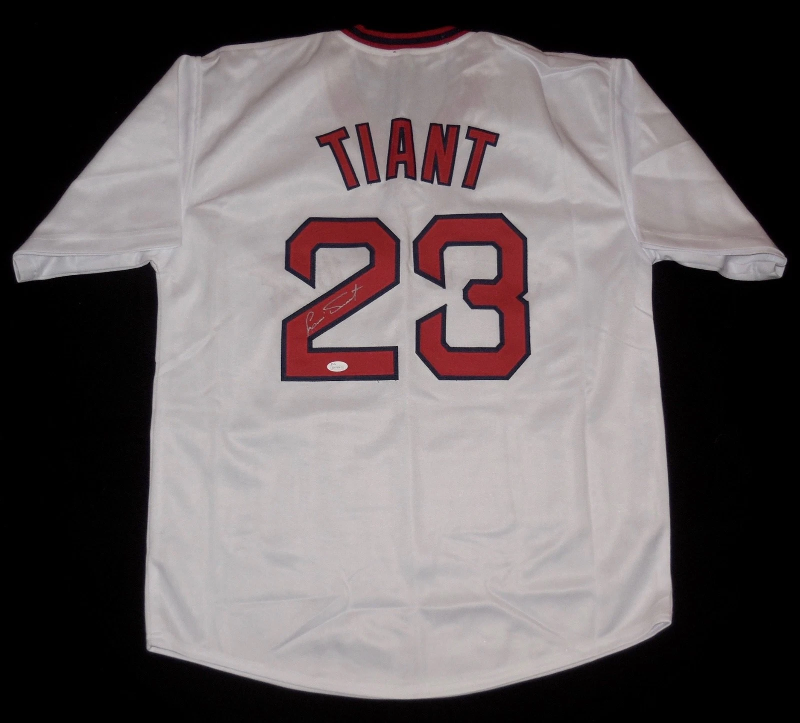 LUIS TIANT AUTOGRAPHED CUSTOM JERSEY (RED SOX) - JSA COA!