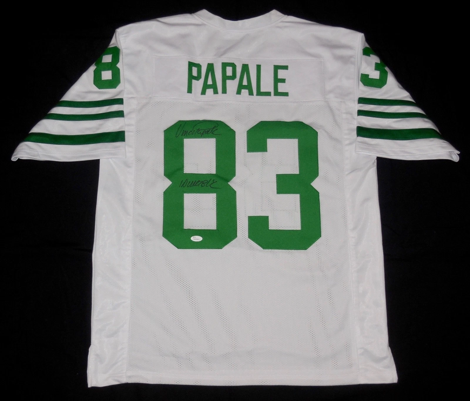 VINCE PAPALE AUTOGRAPHED CUSTOM JERSEY (EAGLES / INVINCIBLE) - JSA COA!