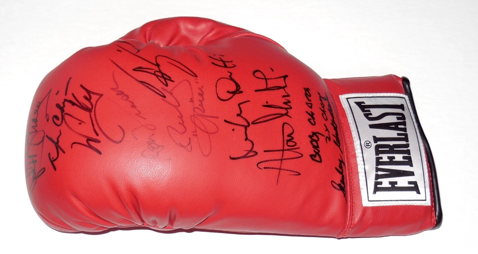 BOXING LEGENDS AUTOGRAPHED GLOVE (10 SIGNATURES) - Chacon, Olivares, Wright, etc