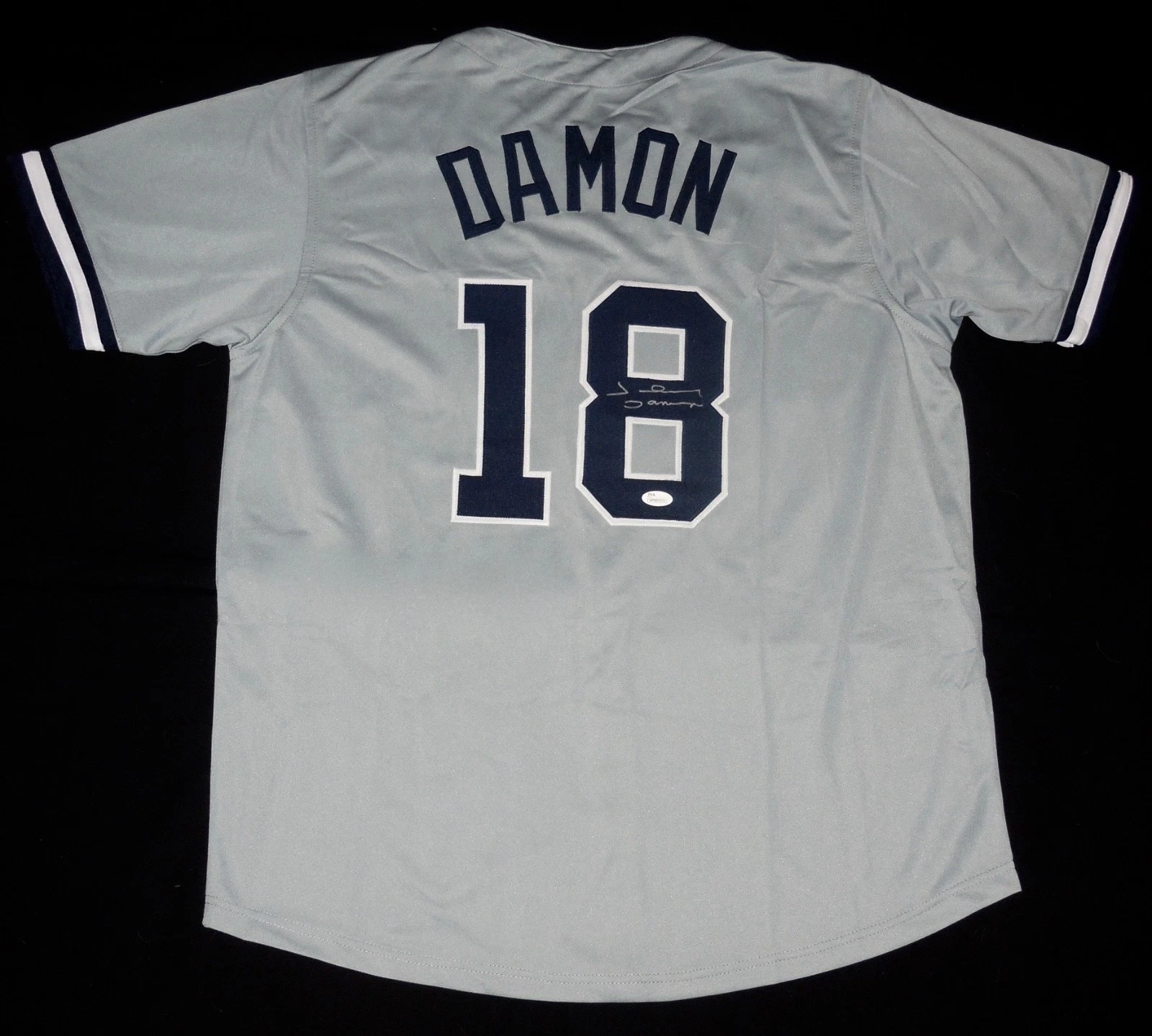 JOHNNY DAMON AUTOGRAPHED CUSTOM JERSEY (YANKEES) - JSA COA!