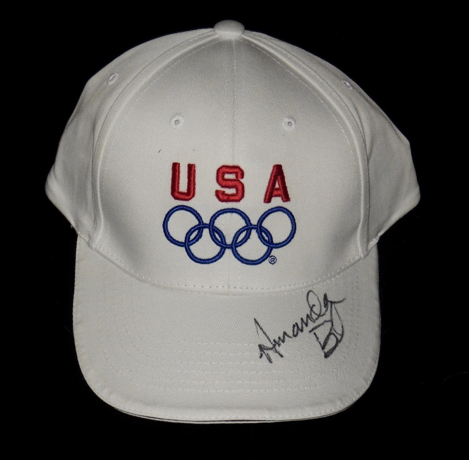 AMANDA BEARD AUTOGRAPHED USA OLYMPICS HAT (1996 & 2004 GOLD) - W/ COA!