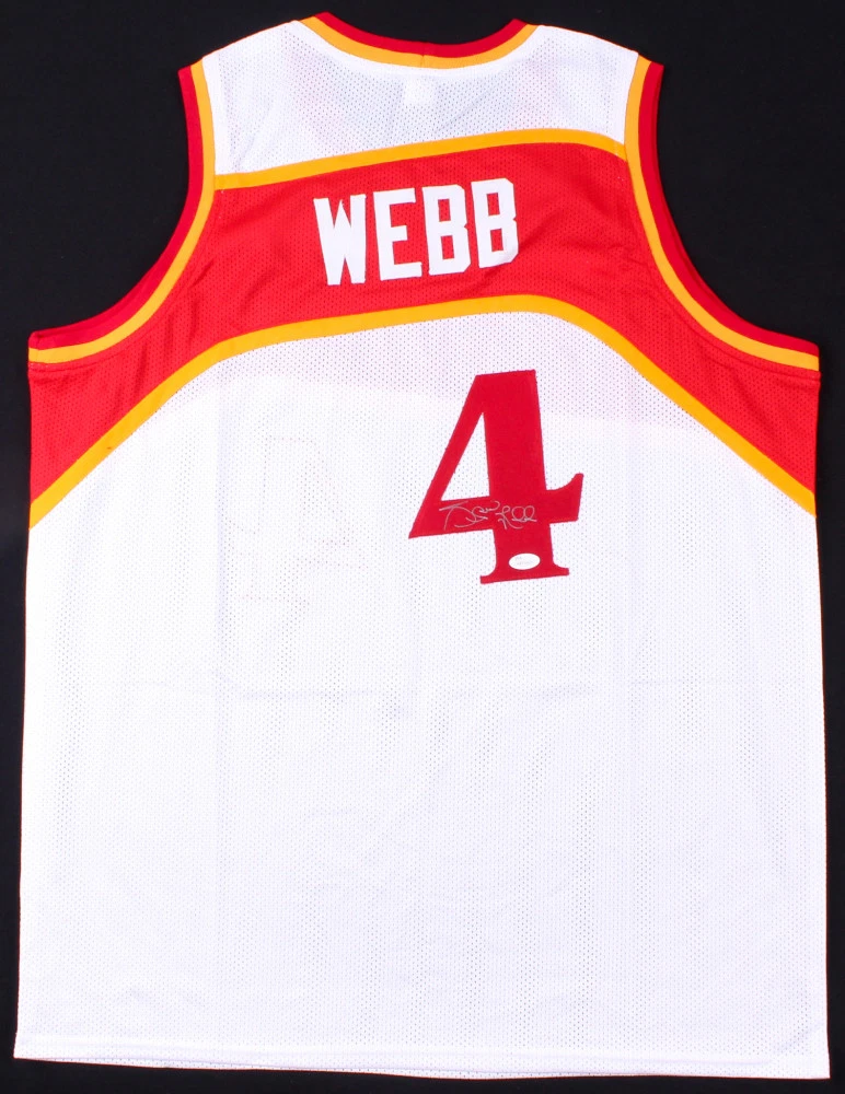 SPUD WEBB AUTOGRAPHED CUSTOM JERSEY (ATLANTA HAWKS) - JSA COA!