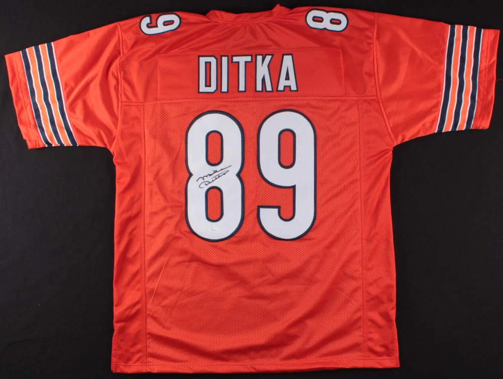 MIKE DITKA AUTOGRAPHED CUSTOM JERSEY (CHICAGO BEARS) - JSA COA!