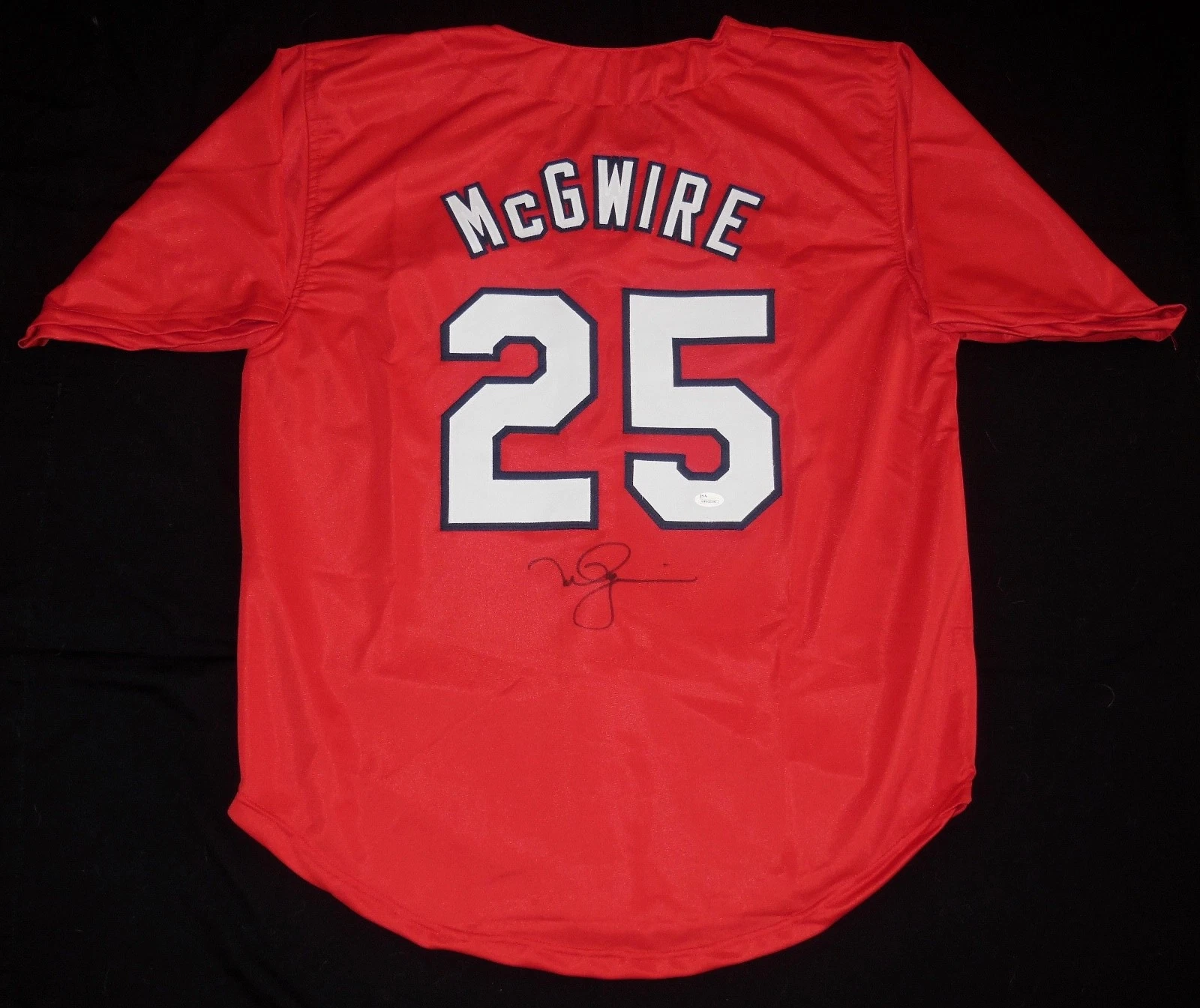 MARK MCGWIRE AUTOGRAPHED CUSTOM JERSEY (ST LOUIS CARDINALS) - JSA COA!